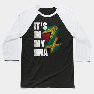 Jamaican And Guyanese Mix DNA Flag Heritage Baseball T-Shirt